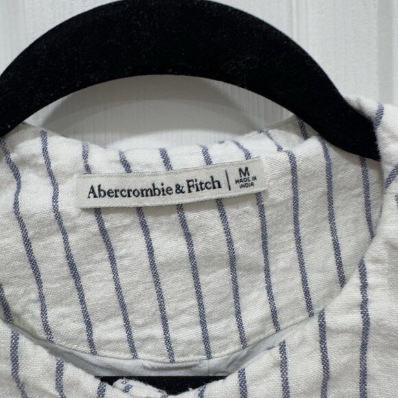 Women’s The A&F Mara Linen-Blend Button-Through Vest Medium M Striped - Picture 4 of 8